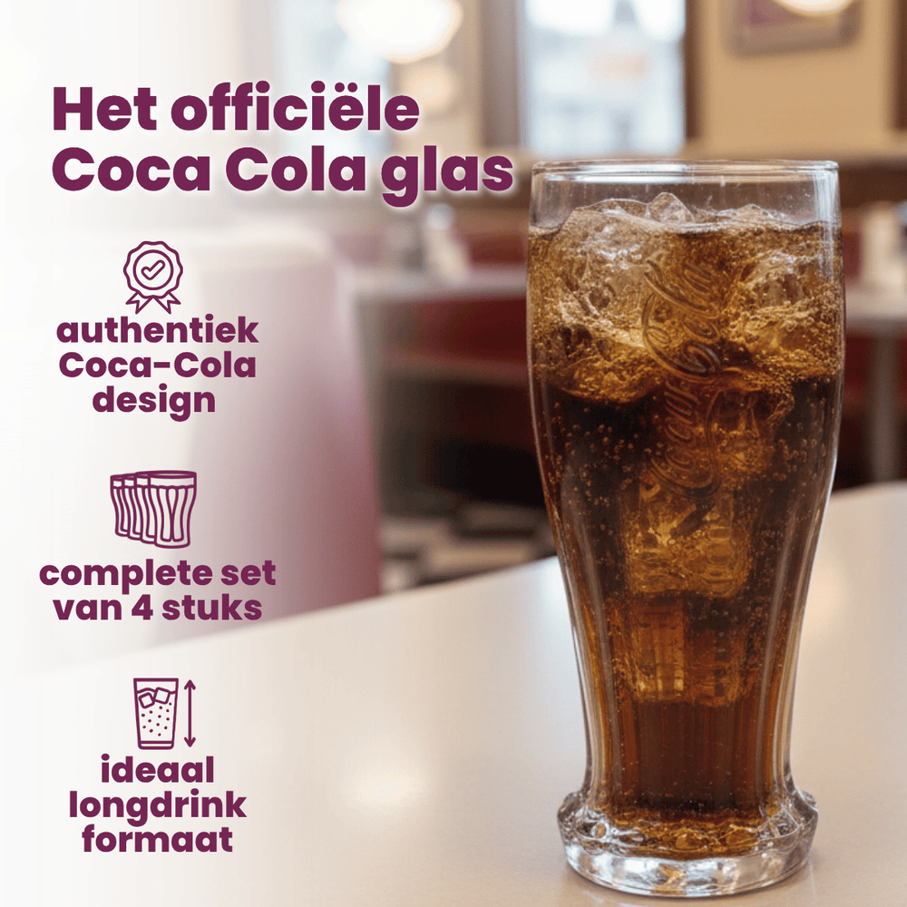Coca-Cola-Gläser – Longdrinkgläser – Softdrinkgläser – Crown Cap – 350 ml – 4 Stück