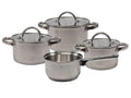 Cooking Topfset 4-teilig Edelstahl - Kochtopf ø 16, 18, 20 cm & Stielkasserolle ø 16 cm - geeignet für alle Wärmequellen