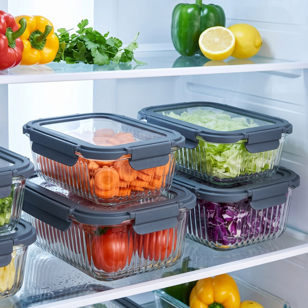 Cookinglife Glas Vorratsdosen Boro Lines 1 Liter + 1.5 Liter - 2 Stück