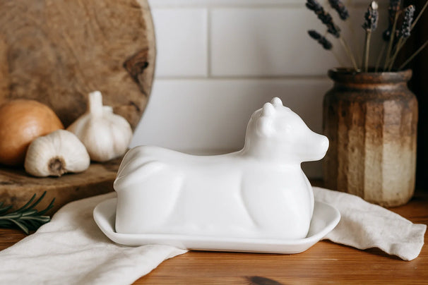 Cookinglife Butterdose Porzellan - Kuh - 20 x 12 cm