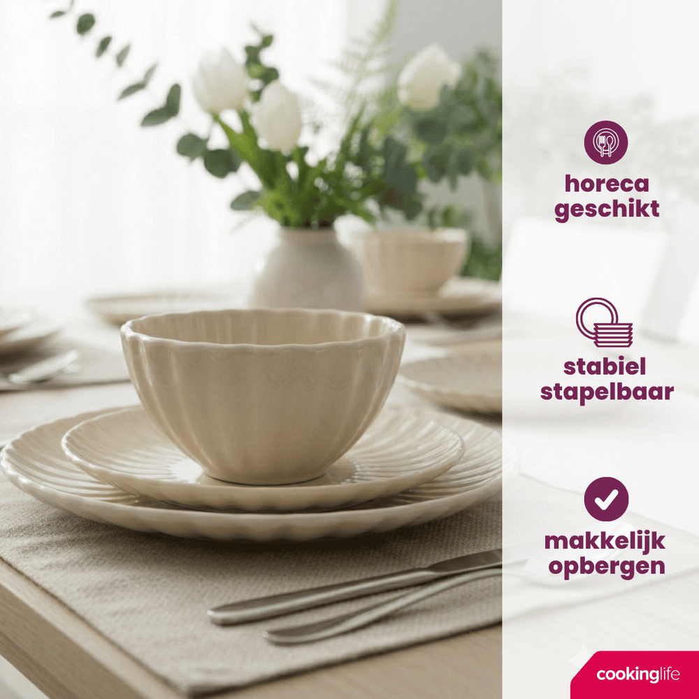 Cookinglife Frühstücksteller / Dessertteller Cardida Beige ø 19,5 cm - 6 Stück
