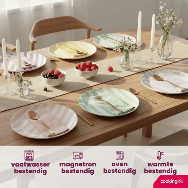 Cookinglife Frühstücksteller / Dessertteller Spring Vibes Ø 19 cm - 6 Stück