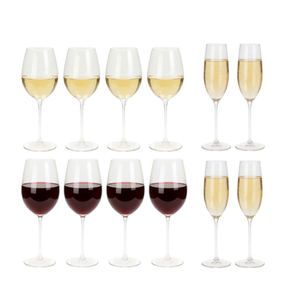 Cookinglife Weinglas-Set Solare 12-teilig - Rote Weingläser + Weiße Weingläser + Champagnergläser