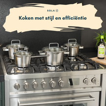 Sola Topfset Diamond 4-teilig – Edelstahl – downdraft-geeignet – Kochtöpfe Ø 16, 18, 20 cm & Stieltopf Ø 16 cm – geeignet für alle Herdarten