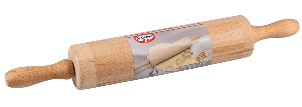 Dr. Oetker Teigroller Buchenholz 42 cm - Nudelholz Backen Teigrolle