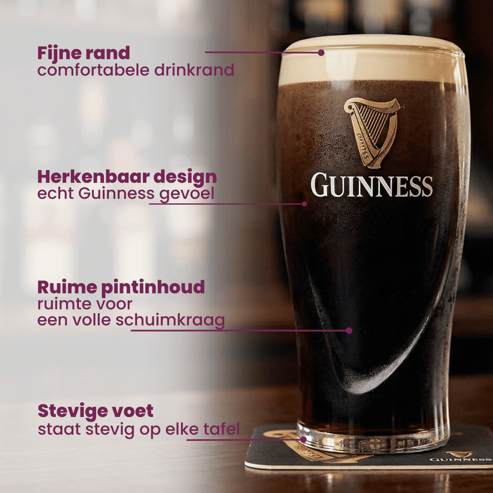 Guinness Biergläser Pint 500 ml - 6 Stück