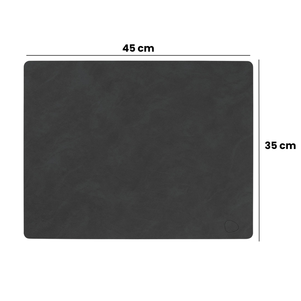 LIND DNA Tischsets Nupo - Leder - Schwarz - 45 x 35 cm - 2 Stück