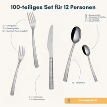 Sola Besteckset Bali - 18/10 Edelstahl - 100-teilig / 12 Personen