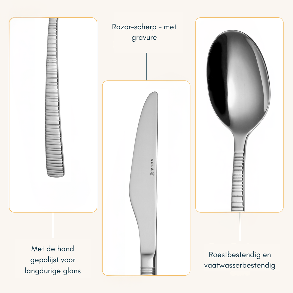 Sola Besteckset Bali - 18/10 Edelstahl - 24-teilig / 4 Personen