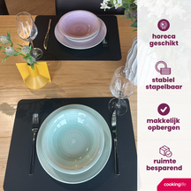 Cookinglife Pastel Harmony 18-teiliges Geschirrset / 6 Personen – 6 Speiseteller, 6 Frühstücksteller und 6 tiefe Teller