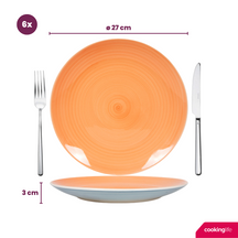 Cookinglife Pastel Harmony 18-teiliges Geschirrset / 6 Personen – 6 Speiseteller, 6 Frühstücksteller und 6 tiefe Teller