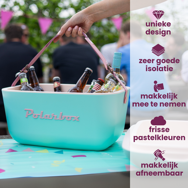 Polarbox Kühlbox mit Schultergurt - Marineblau Senf - 20 Liter