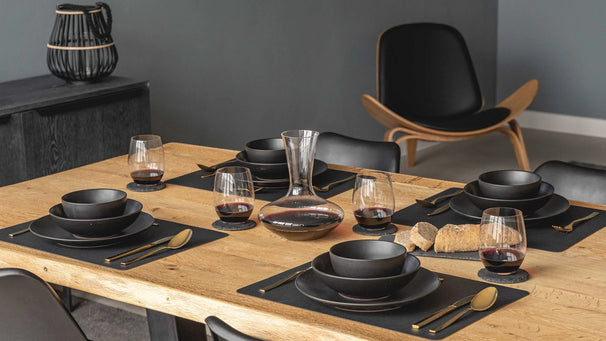 Studio Tavola Becher Black Tie 350 ml - 6 Stück