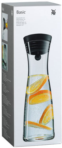 WMF Basic Wasserkaraf - Tropffrei - Inkl. Fruchtfilter - Schwarz / Silber - 1,5 Liter