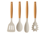 Cookinglife Kochgeschirr Set - Kochgeschirr Set - Holz beige 4-teilig - Pfannenwender, Servierlöffel, Salatlöffel & Spaghettilöffel