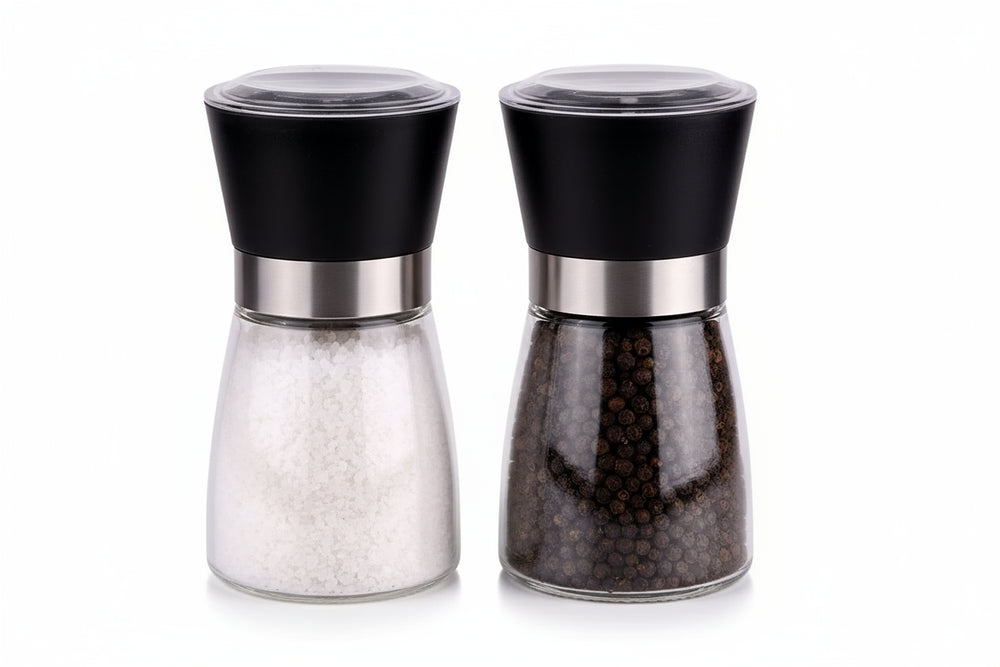 Cookinglife Pfeffer- und Salzmühlen-Set Glas Schwarz 13 cm - 2-teilig
