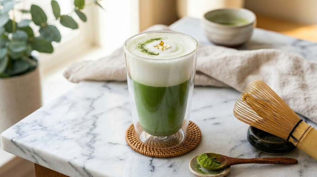 Barista-niveau matcha, gewoon thuis gemaakt.
