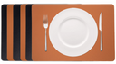 Cookinglife Tischsets - Doppelseitig - Veganes Leder - Cognac / Schwarz 46 x 33 cm - 6 Stück