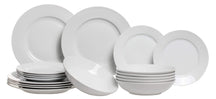 Studio Tavola Geschirrset Weiß - 18-teilig / 6 Personen - 6 Speiseteller, 6 Suppenteller und 6 Frühstücksteller