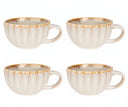 Cosy & Trendy Kaffeetassen mit Henkel Astera Pearl Beige - ø 12 cm / 450 ml - 4 Stück